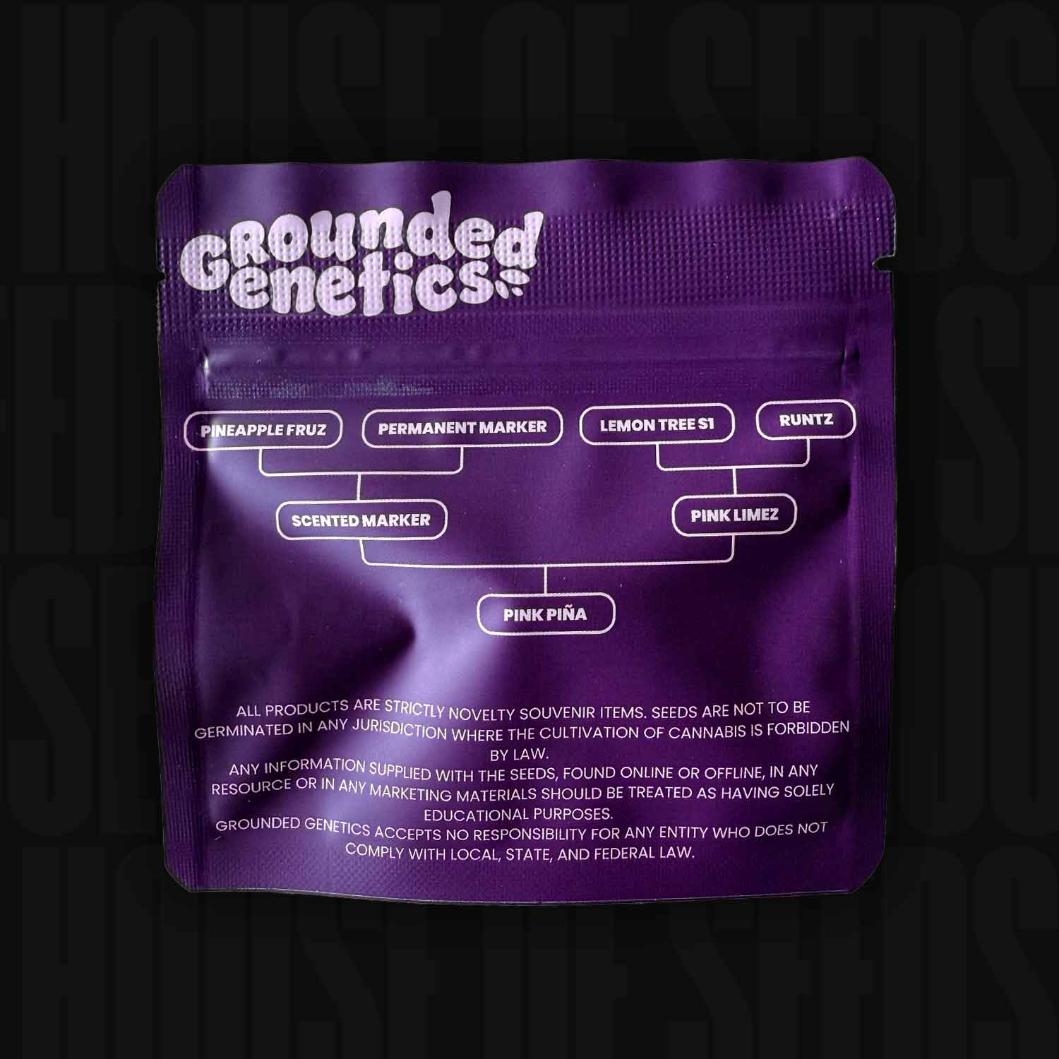 Lilafarbene Grounded Genetics Pink Pina Verpackung