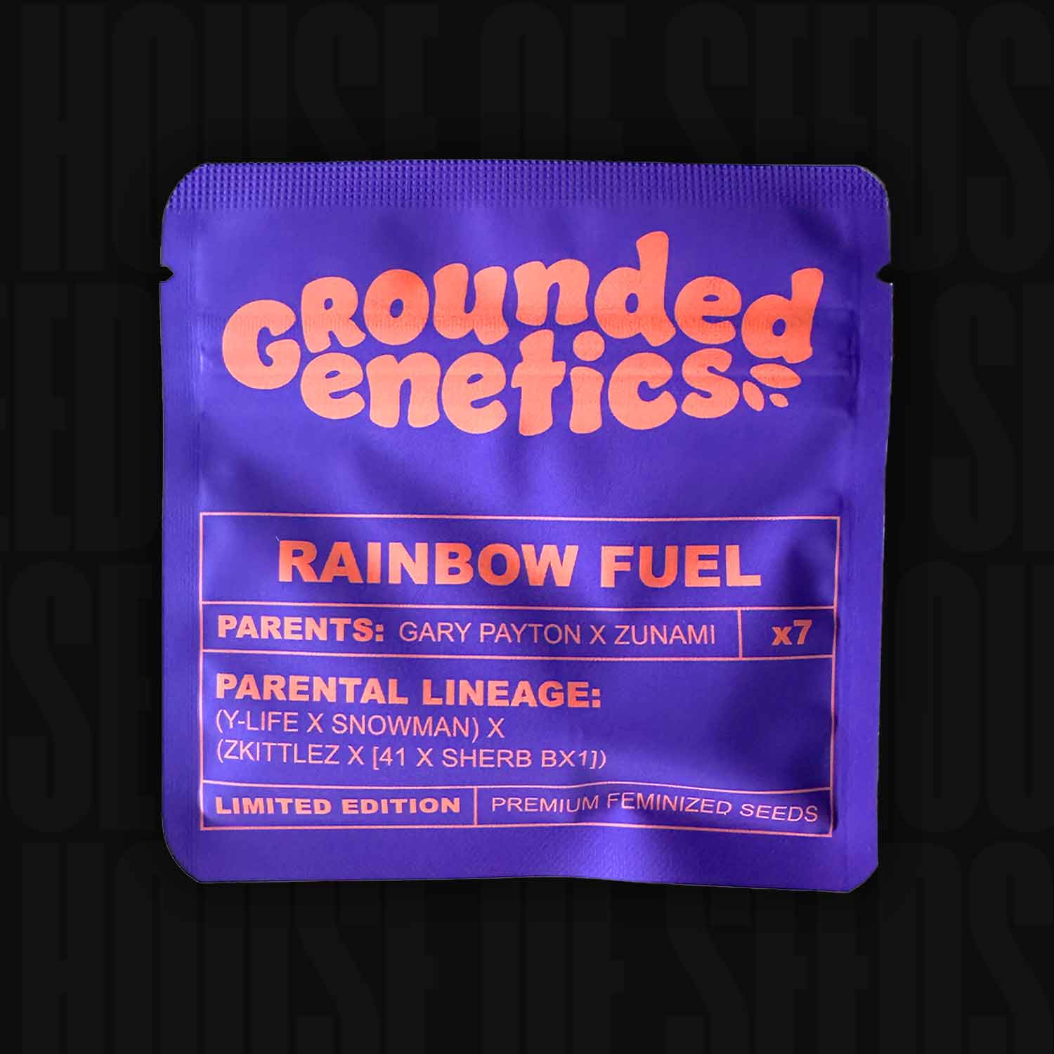 Violette Grounded Genetics Rainbow Fuel Packung mit feminisierten Samen, Kreuzung Gary Payton x Zunami