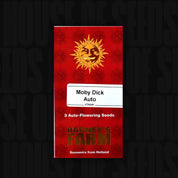 Rote Verpackung für Moby Dick Auto von Barneys Farm für 3 Auto-Flowering Seeds mit Sonne und Text Souvenirs from Holland